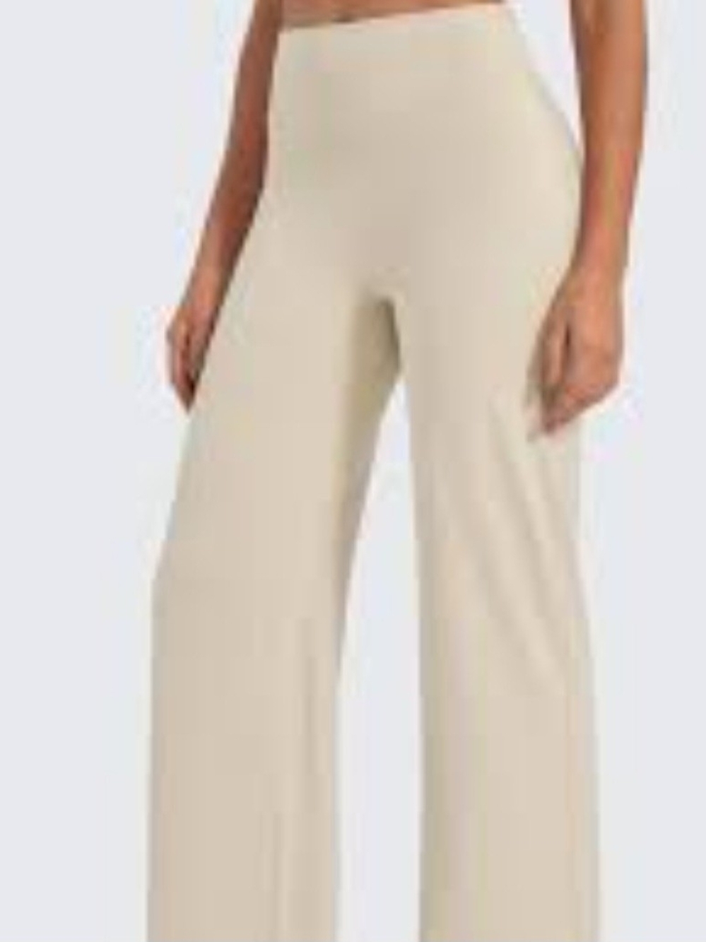 OYSHO Women's Wide-Leg High-Waist Pants - Cream